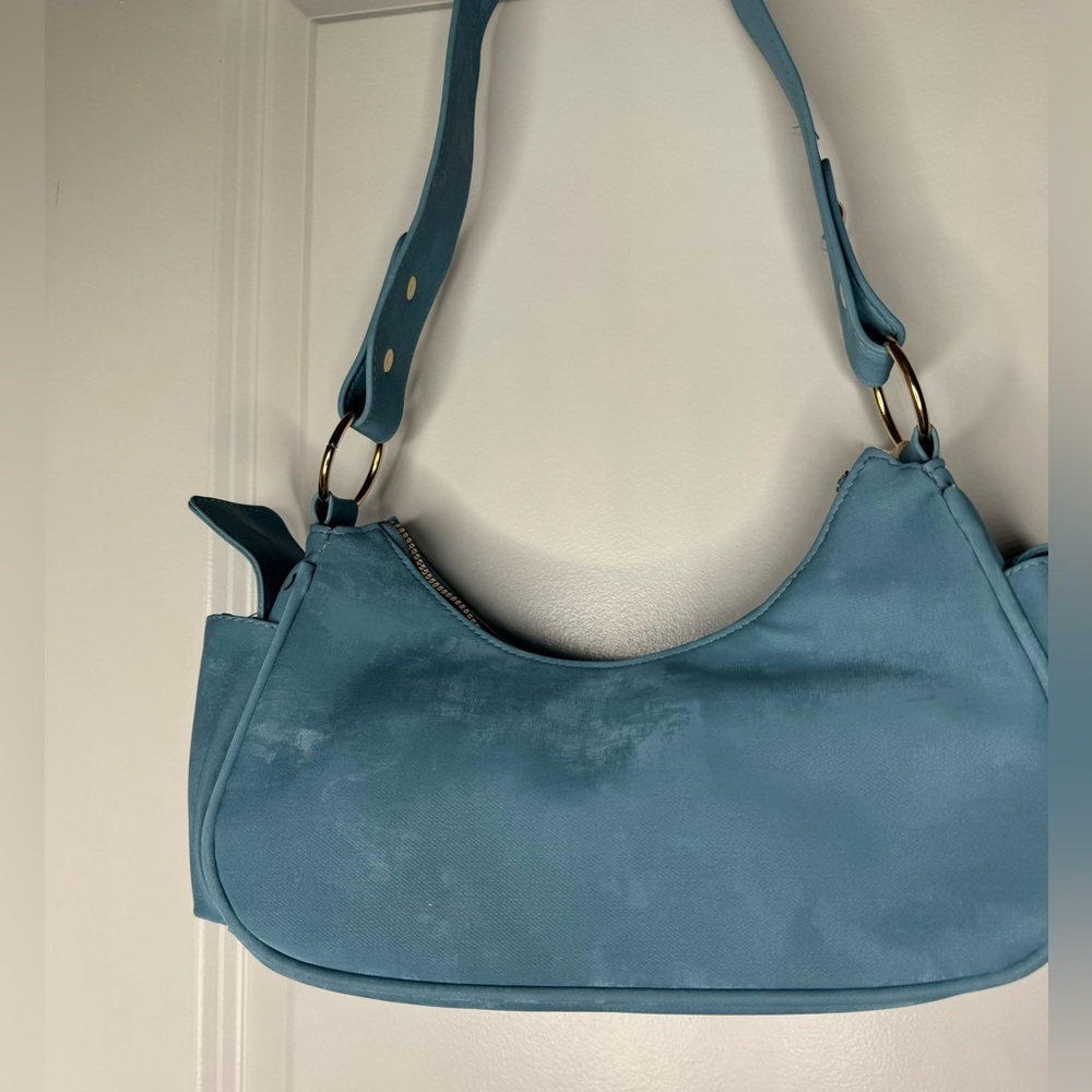 Aeropostale Light Blue Shoulder Bag with Charm Detail purse charms Y2K style - Picture 6 of 10